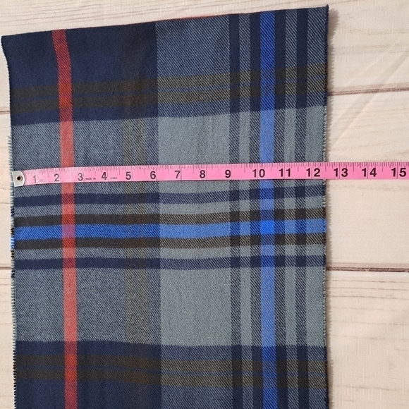 Preppy Gray And Blue Plaid Infinity Scarf - Picture 7 of 9